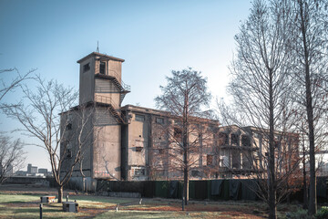 Canvas Print - old abandoned factory building