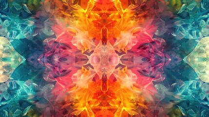 Creative abstract background photo of a kaleidoscope of vibrant colors and textures