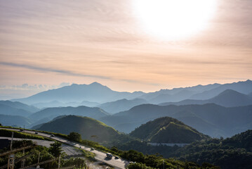 Wall Mural - Sunset Skies over the Roads and Mountains of Rio de Janeiro State - Brazil