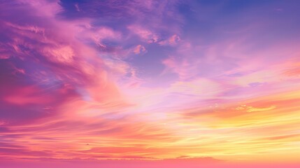 a vibrant sunset sky with shades of orange, pink, and purple blending together beautifully