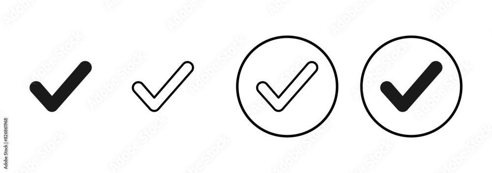 Check icon vector isolated on white background. check mark icon. check ...