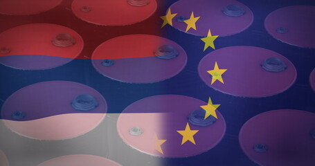 Poster - Purple and red circles overlapping under yellow stars layer