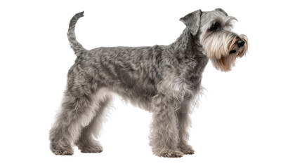 Wall Mural - grey terrier dog isolated on transparent background cutout