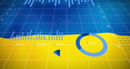 Poster - Colorful graphs and charts displaying on digital screen