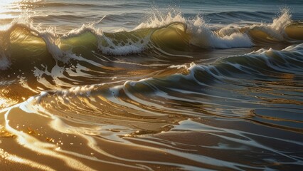 Wall Mural - Amazing natural scenery of ocean waves