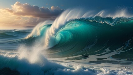 amazing natural scenery of ocean waves
