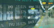 © vectorfusionart - Image of financial data processing over train platform