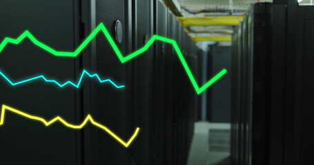 Poster - Image of moving diagram over server room