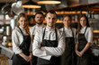 © josepperianes - Croatia professional service staff, salesperson and cook in modern restaurant.