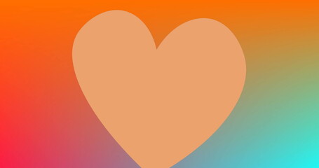 Canvas Print - Image of heart on multicoloured background