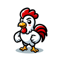Wall Mural - cute chicken mascot logo vector illustration