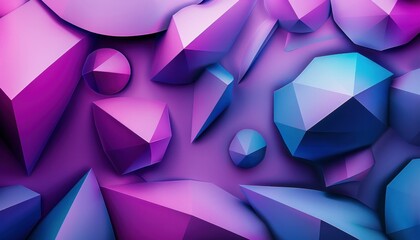 Wall Mural - Abstract geometric shapes on purple and blue background for artistic travel and business concepts