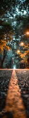 Wall Mural - A streetlight at night in focus with a dark evening background blurred.