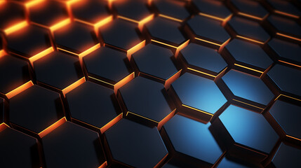 Three-dimensional hexagonal tile background