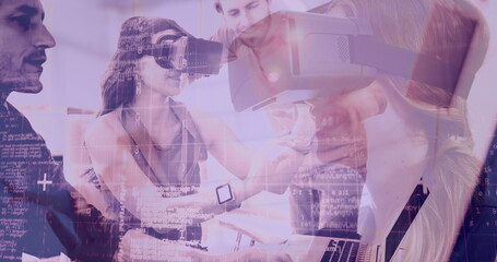 Poster - Digital composite of Science Composition Woman using Augmented Reality combined with a photo of thre