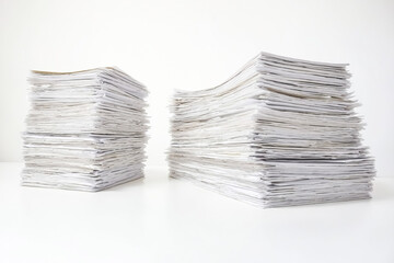 Poster - Large stack of paper on a white background