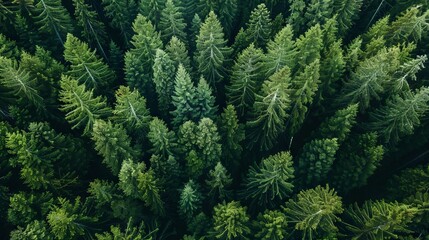 realistic photography of coniferous forest. abstract background of a northern forest