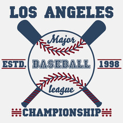 Wall Mural - Los Angeles varsity division sport baseball american typography, t-shirt graphics. Very easy to use for apparel.