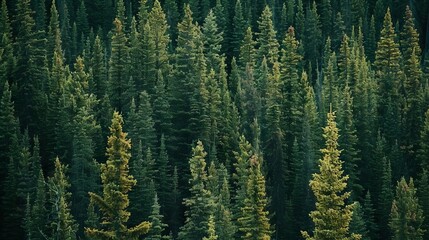 realistic photography of coniferous forest. abstract background of a northern forest