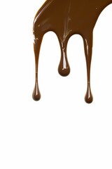 Wall Mural - chocolate melting and dripping on a white background
