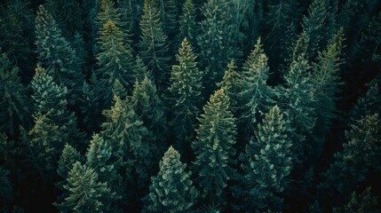 realistic photography of coniferous forest. abstract background of a northern forest