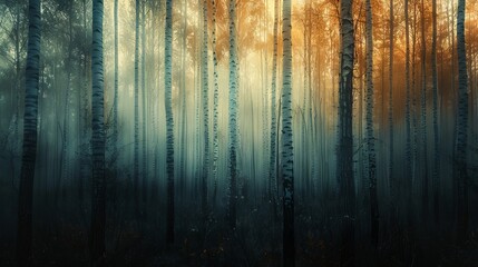 realistic photography of coniferous forest. abstract background of a northern forest