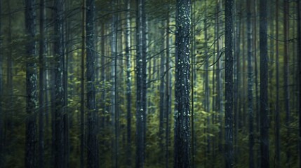 realistic photography of coniferous forest. abstract background of a northern forest