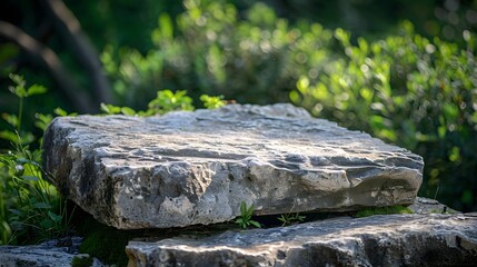 Wall Mural - a rock podium to place a product