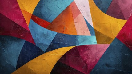 Canvas Print - modern art, top-down view with geometric shapes and vibrant colors, emphasizing innovation and style, abstract expressionism