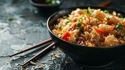 Wall Mural - Delicious fried rice with copy space area for text