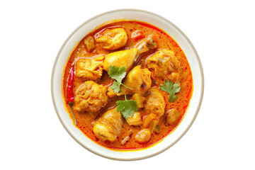 Chicken curry isolated on white background