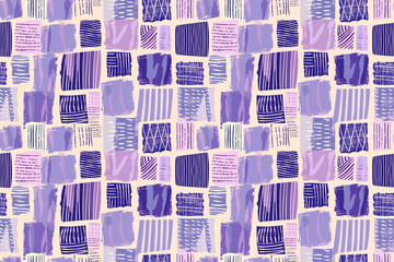 Sticker - A pattern of purple squares with a blue background