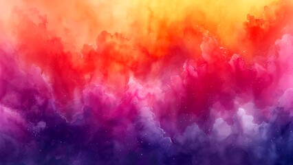 Wall Mural - Abstract colorful smoke moving in unpredictable directions, watercolor. Looping time-lapse background.