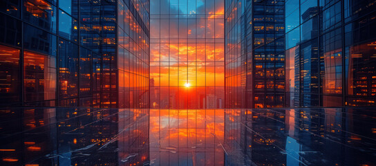 Poster - Light From Building Windows at Night extreme closeup. Generative AI