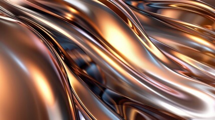 Poster - A metallic abstract background with shiny, reflective surfaces and gradients.