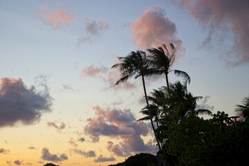 Wall Mural - The sun sets over Matira Beach of Bora Bora