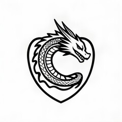 Wall Mural - chinese dragon tattoo, black dragon with background, black dragon tattoo, tattoo design, dragon symbol, dragon icon, dragon logo black and white