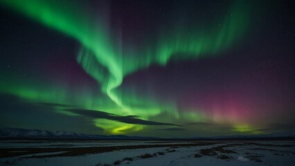 Canvas Print - beautiful and peaceful view of the aurora