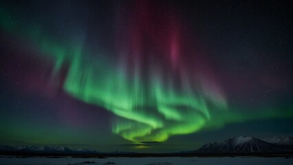 beautiful and peaceful view of the aurora