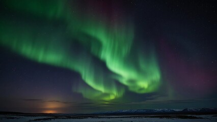beautiful and peaceful view of the aurora