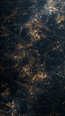 Poster - Illuminated Paths: Vertical Data Visualization of Global Network with Glowing Particle Trails in Digital Cloud