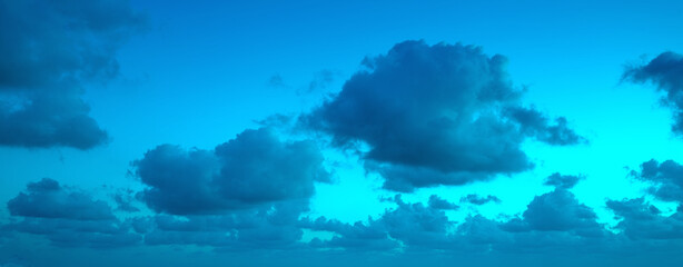 Wall Mural - cloudy sky at sunset. sky texture. abstract nature background. horizontal banner