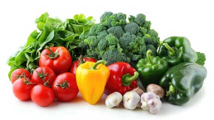 Wall Mural - Fresh vegetables isolated on a white background