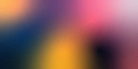 Poster - Abstract pink orange white retro vibe grainy gradient noise texture effect. Dark grainy color gradient background. Textured with rough grain, noise, and bright spots.