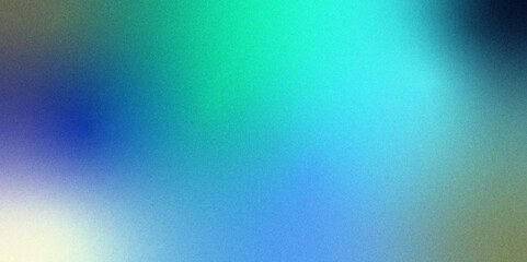 Aufkleber - Abstract blue black teal retro vibe grainy gradient noise texture effect. Light grainy color gradient background. Textured with rough grain, noise, and bright spots.