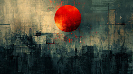 Artistic illustration with a grunge texture and contemporary design