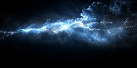 Wall Mural - lightning strike on black background, lightning strike on dark sky, Lightning  storm.natural disasters, storms, thunderstorms, lightning,