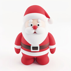 Canvas Print - santa icon in 3D style on a white background