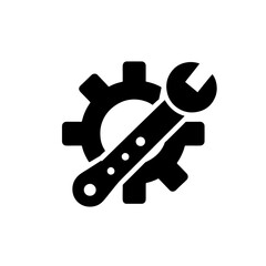 Wall Mural - icon gear and wrench Vector SVG