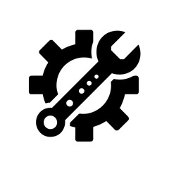 Wall Mural - icon gear and wrench Vector SVG